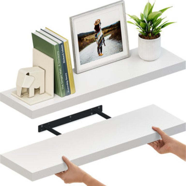 Miami 60 W x 8 D Floating Shelves Set with Invisible Wall Mount Brackets