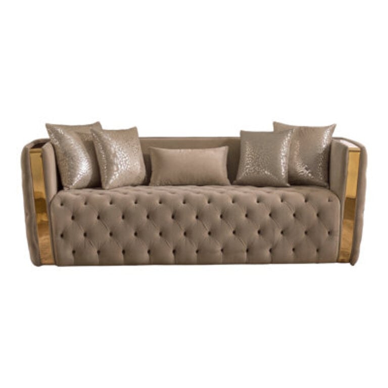 Doruk Velvet Button Tufted Sofa