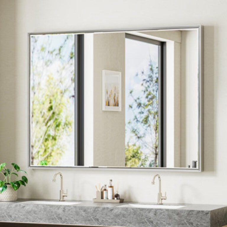 Lohoski Decorative Wall Mirror Beveled Design Bathroom Vanity Mirror Accent Mirror Finish