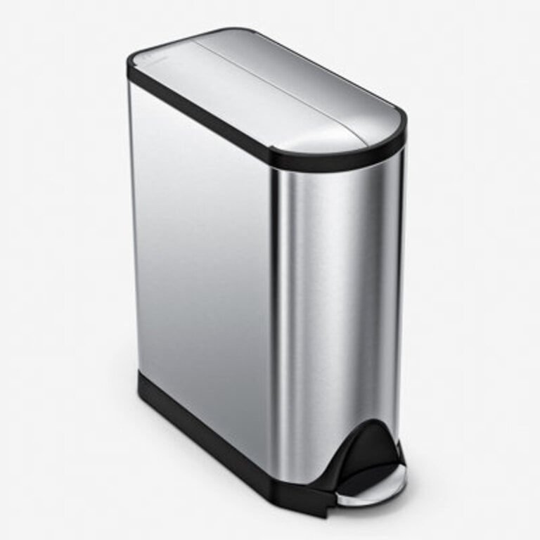 simplehuman 40 Liter  106 Gallon Dual Compartment Butterfly Lid Kitchen Recycling Step Trash Can