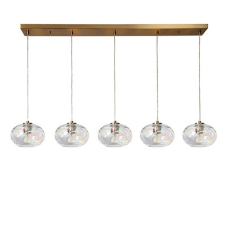 Willeford 5 - Light 524 W Oversized Kitchen Island Pendant with Iridescent Glass Accents