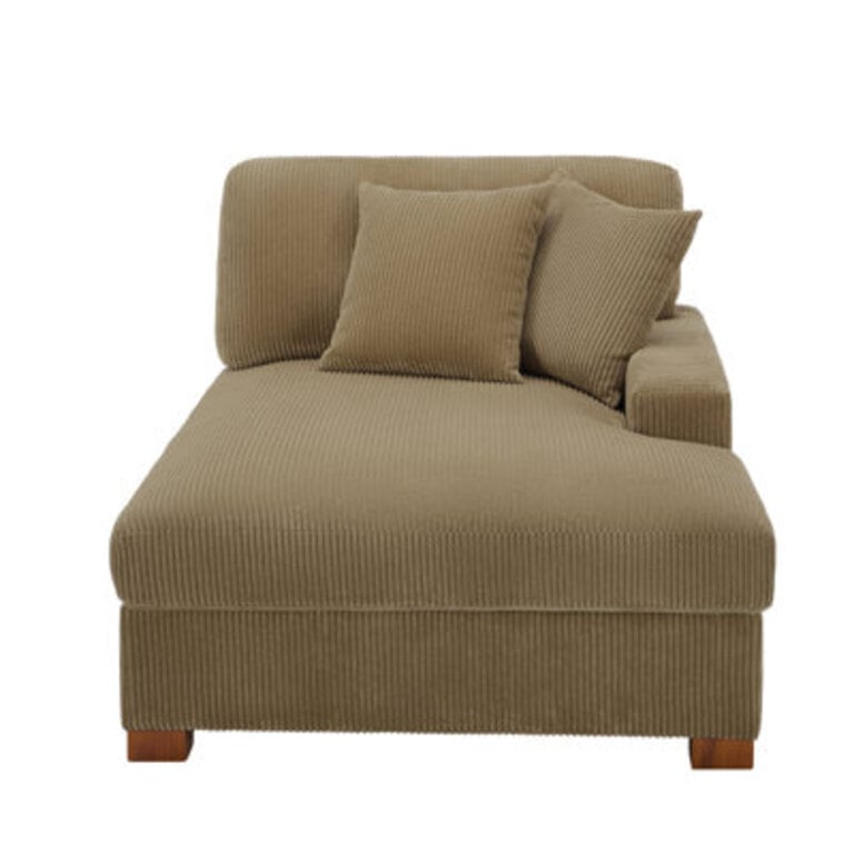 Milbrey Oversized Upholstered Chaise Lounge with Armrests  Throw Pillows