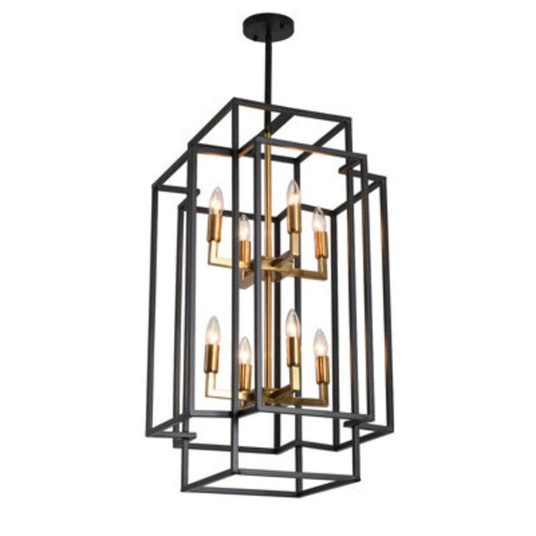 Kandras 8-Light Sloped Ceiling Adaptable Lantern Chandelier