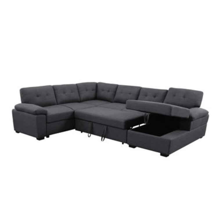 Upholstered Sectional Sleeper Sofa  Chaise