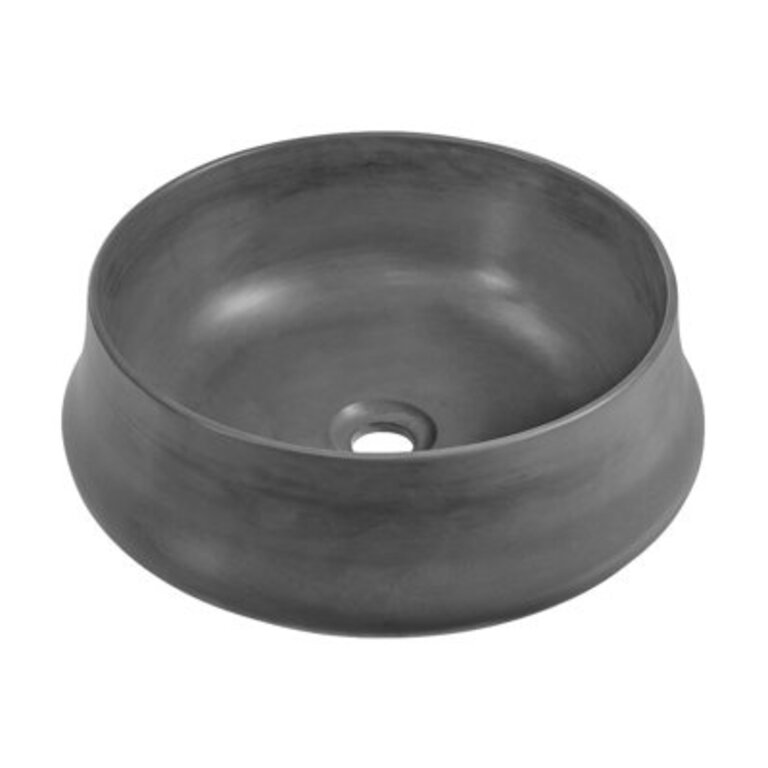 Lisse 175 Round Concrete Vessel Bathroom Sink in Dark Grey