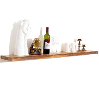 Carsin Irregular Reclaimed Elm Floating Wall Shelf