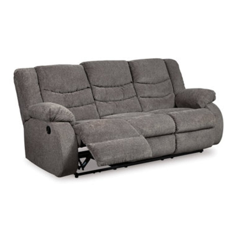 Upholstered  Chenille and Polyester Reclining Sofa