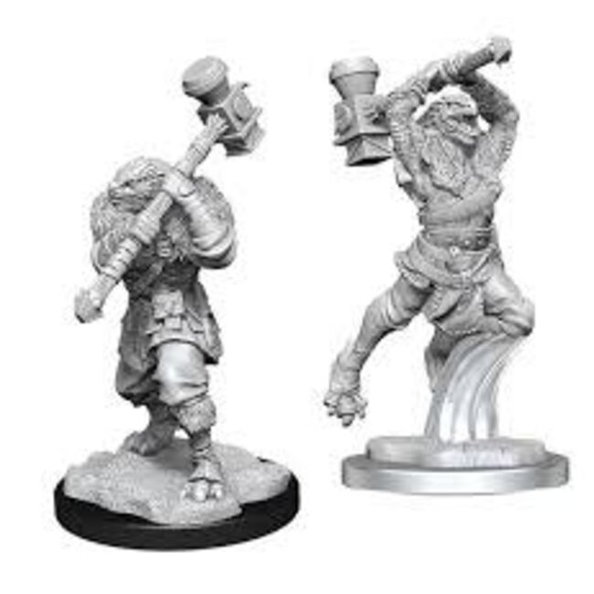 Critical Role Unpainted Miniatures: W1 Ravenite Half-Dragon Barbarian Female