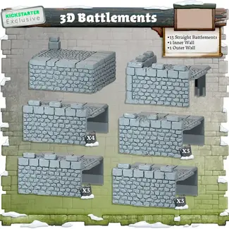 CMON Zombicide White Death 3D Battlements Kickstarter