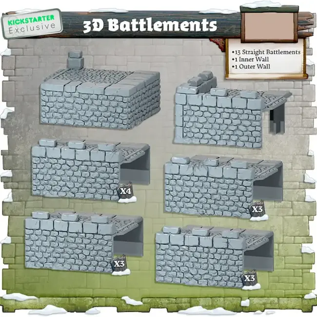Zombicide White Death 3D Battlements Kickstarter
