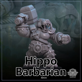 Dice Heads Female Hippo Barbarian DH1