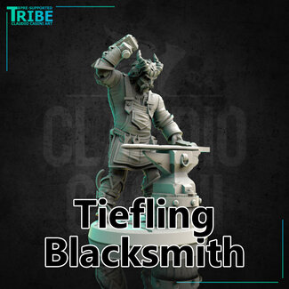 Claudio Casini Art Male Tiefling Blacksmith CC1