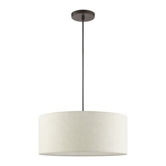Swarey 3 - Light Single Drum Pendant Finish: English Bronze, Shade Color: Oatmeal