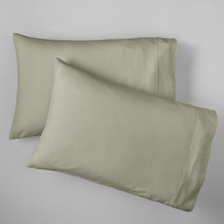 Jeffen Linen Blend Pillowcase Set Size: King, Color: Sage