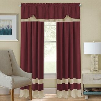 Ellerslie Solid Color Semi-Sheer Rod Pocket Single Curtain Panel Size per Panel: 52" W x 63" L, Curtain Color: Marsala/Tan