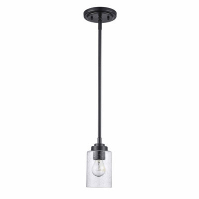 Adesha 1 - Light Single Cylinder Pendant Finish: Black