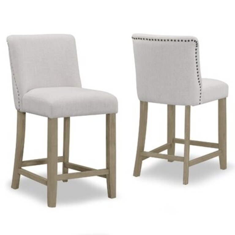 Carlo Counter & Bar Stool Seat Height: Counter Stool (24.87" Seat Height), Color: Beige SINGLE