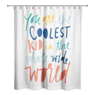 Saul Kid Single Shower Curtain Color: Orange