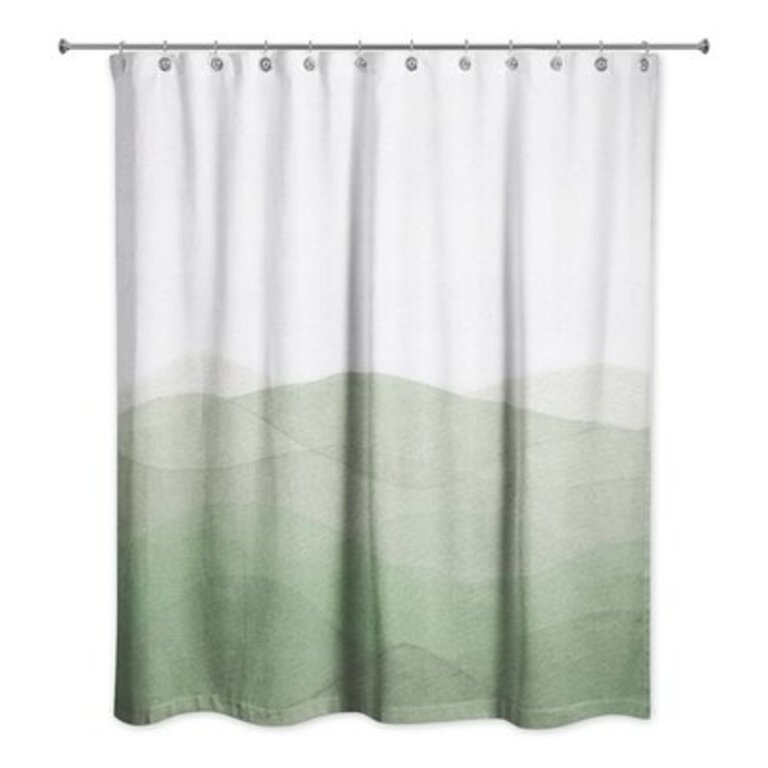 Siddhanth Abstract Single Shower Curtain Color: Green