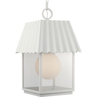 Godin 1-Bulb 28.56" H Outdoor Hanging Lantern Fixture Finish: Shelter White