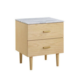 Haoqi 2 - Drawer Solid Wood Nightstand in Brown Color: Natural Ash