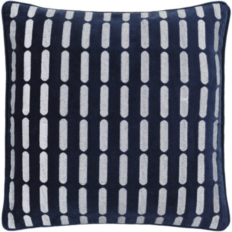 Usman 100% Cotton Throw Square Pillow Color: Navy/White, Size: 20"H x 20"W, Fill Material: Down