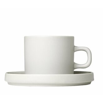 Pilar Coffee Mug & Saucer Color: Cream