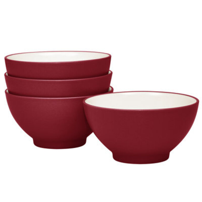 Noritake Colorwave Slate Set Of 4 Rice Bowls, 5-3/4", 20 Oz. Color: Raspberry