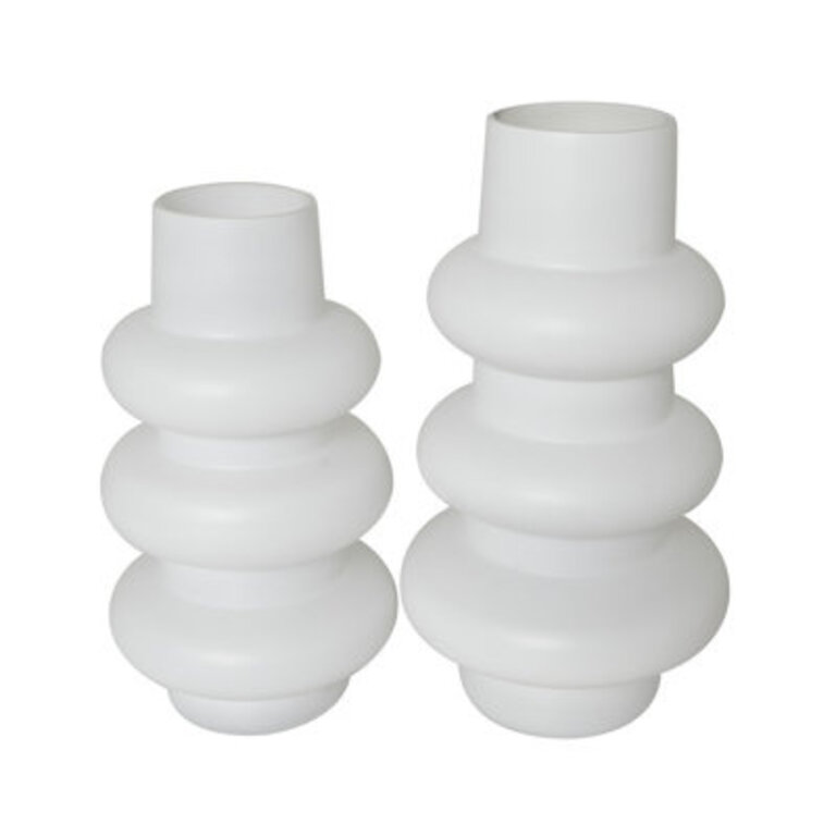 Mable 2-Piece Set Glass Table Vase Color: White