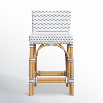 Estella Counter Stool Color: White/Gray Dot