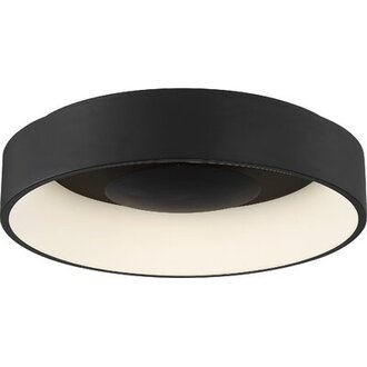Lucien 1 - Light LED Flush Mount Fixture Finish: Black, Size: 6.06'' H x 17.75'' W x 17.75'' D"