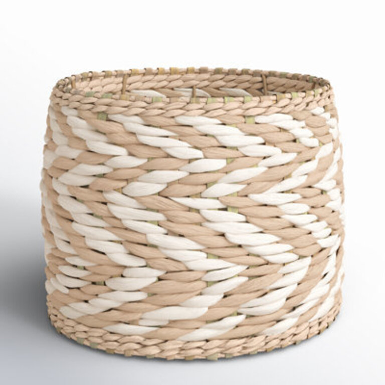 Cattail and Paper Zee Wicker Basket Color: White