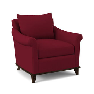 Drake 34" Wide Down Cushion Armchair Body Fabric: Margaret Lipstick, Leg Color: American Walnut