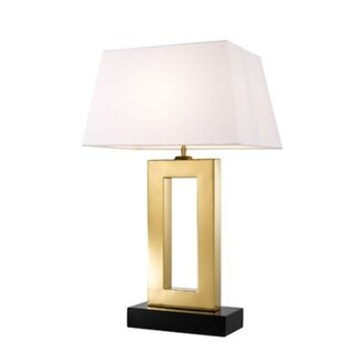 Arlington Table Lamp Base Color: Black/Gold, Shade Color: White