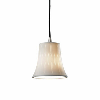 Bismark 1-Light Pendant Shade Option: Round Flared, Impression: Ovals, Metal Finish: Brushed Nickel