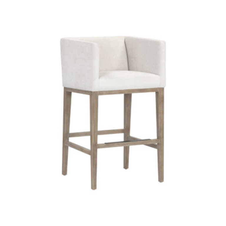Mackenzie Low Back Upholstered Bar & Counter Stool Seat Color: Cream Performance Basketweave, Seat Height: Bar Stool (30" Seat Height)