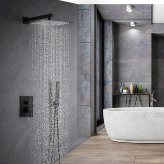 Complete Shower System with Rough-in Valve Finish: Silver