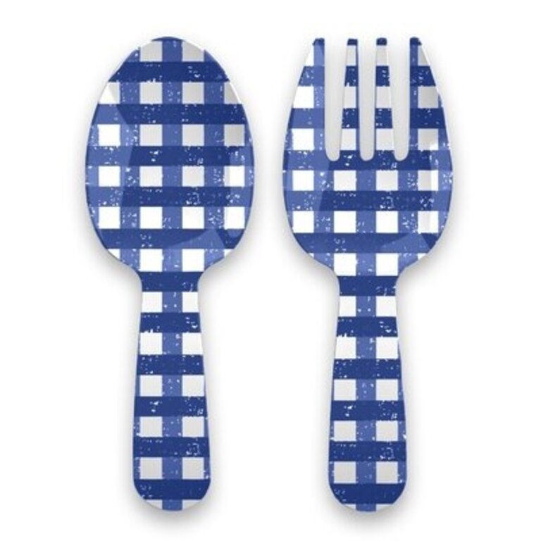 Caila Gingham 2 Piece Salad Servers Set