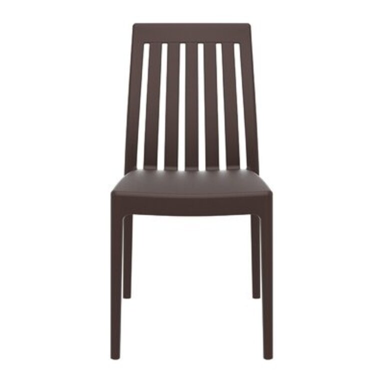 Kenno Anyfer Stacking Patio Dining Side Chair Color: Brown