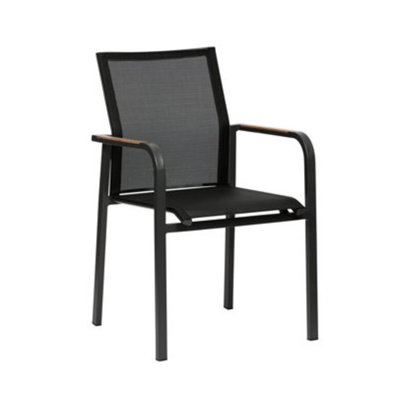 Tristan Armchair In Black Mesh With Anthracite Frame - Set Of 2