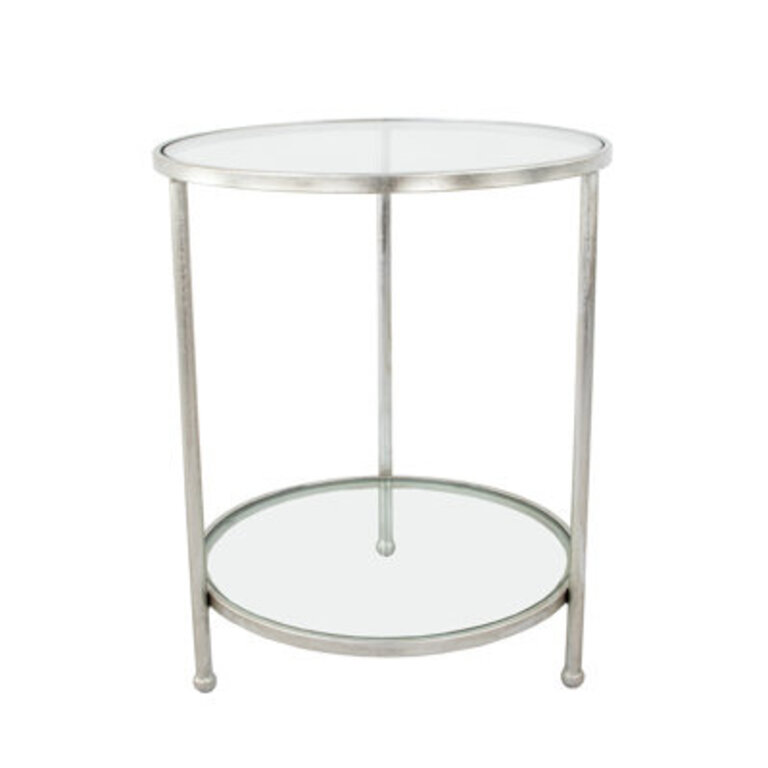 Lilia Glass 3 Legs End Table Table Base Color: Silver