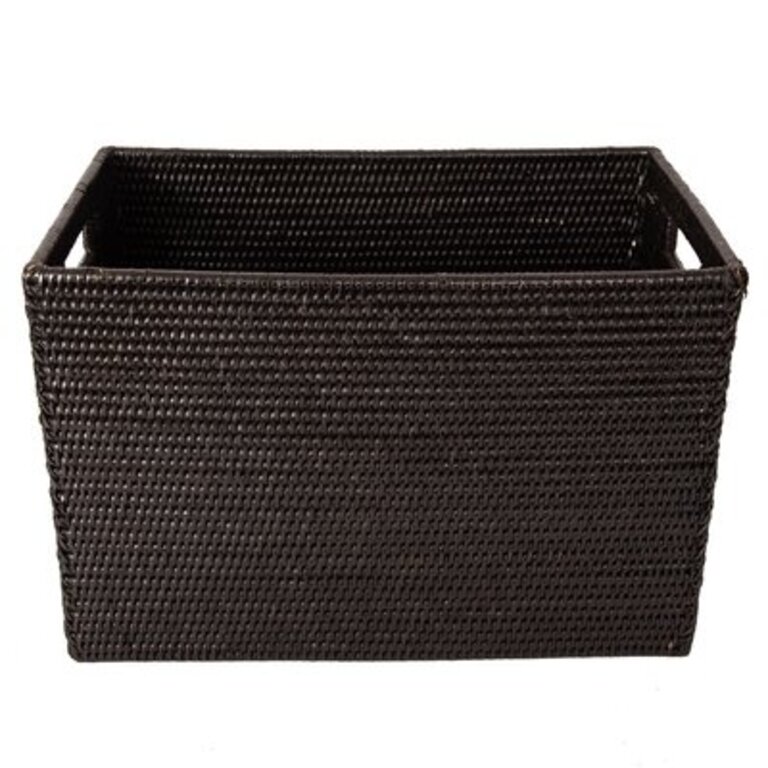 Rectangular Rattan Basket Color: Tudor Black