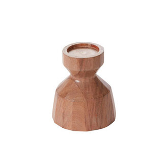 Habra 4" Wood Tabletop Candlestick