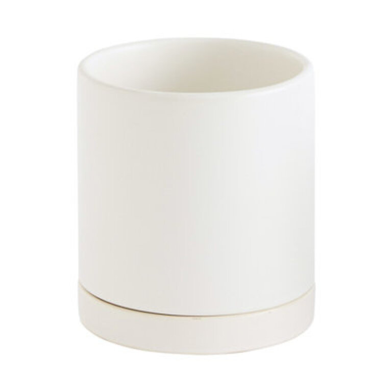 Ceramic Pot Planter Color: White, Size: 5.75" H x 5" W x 5" D