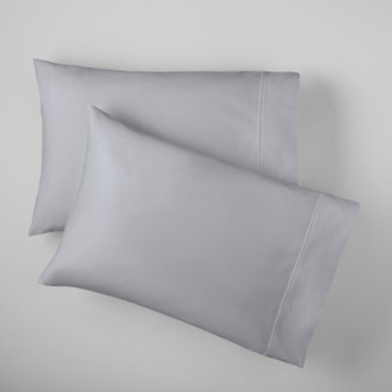 Danfield Cotton Sateen Pillowcase Set Size: King - 2 King Pillowcases, Color: Stormy Blue