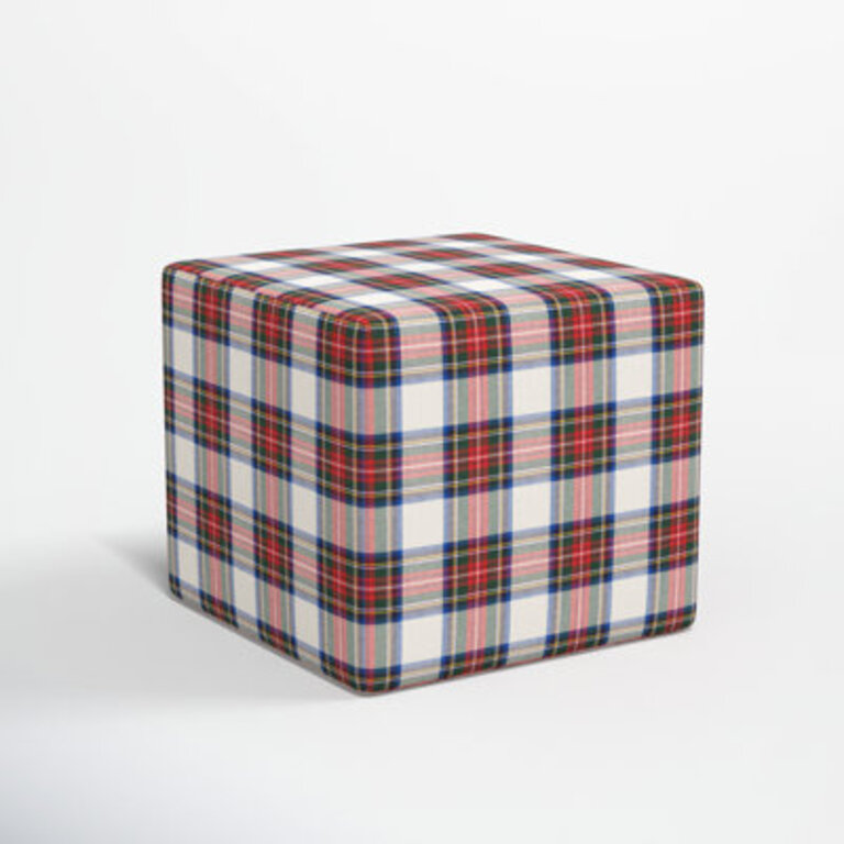 Era 21'' Wide Square Striped Cube Ottoman Fabric: Stewart Dress Multi