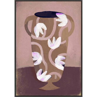 Flowered Vase by Marco Marella for Studio M - Framed Wall Art Format: Black Framed Canvas, Size: 30" H x 21" W