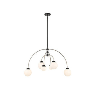 Everard 6-Light Chandelier Base Finish: Matte Black/Polished Nickel