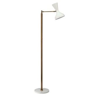 Stephanie Task Floor Lamp Base Finish: Antique Brass/White Lacquer