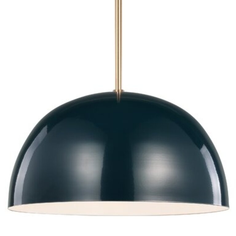 Leona 1 - Light Single Dome Pendant Shade Color: Dutch Blue